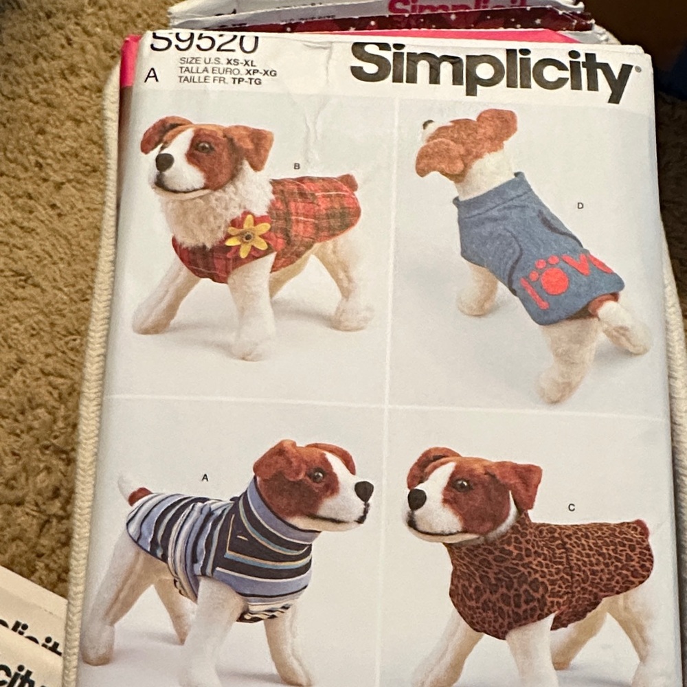 Simplicity Dog Clothing Pattern Brand New Uncut Factory Folded